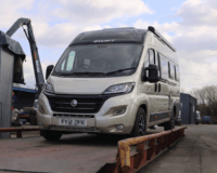 Fiat Ducato motorhome on weighbridge
